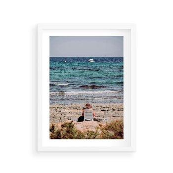 Plakat w ramie 30x40 - Relaks na Plaży - wakacje, plaża - rama biała