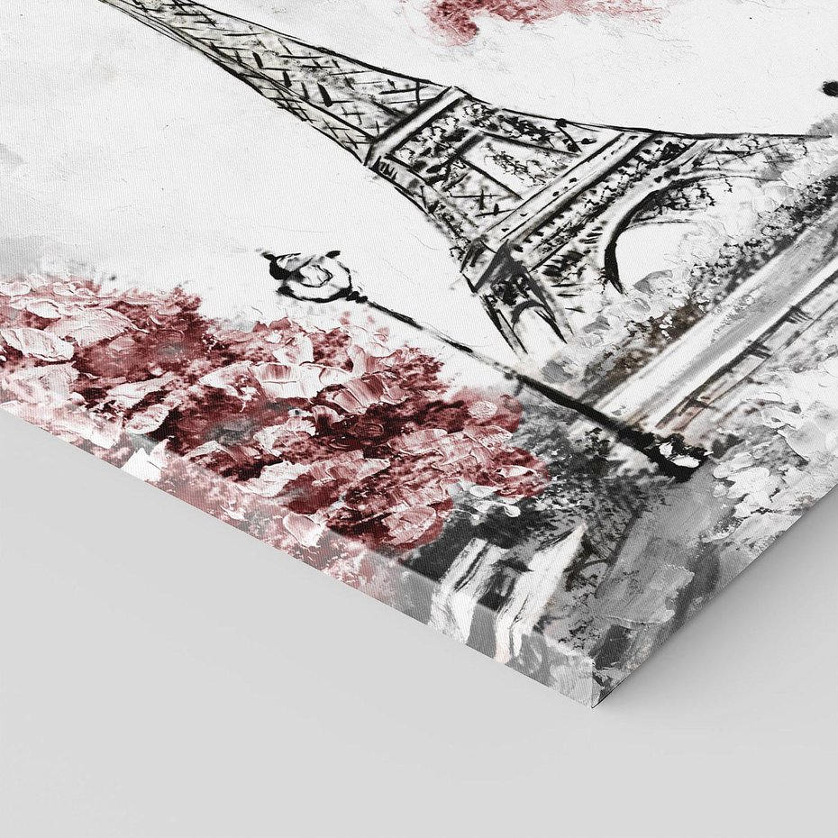 Obraz na płótnie 70x70 - Romantyczny Paryż - Paryż, Wieża