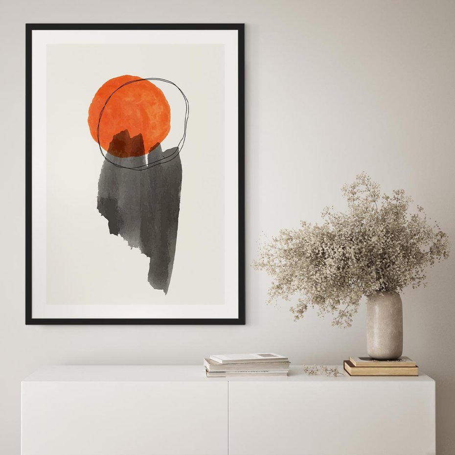 Plakat w ramie 40x50 - Księga Form - abstrakcyjne nieregularne plamy, czarny - rama czarna