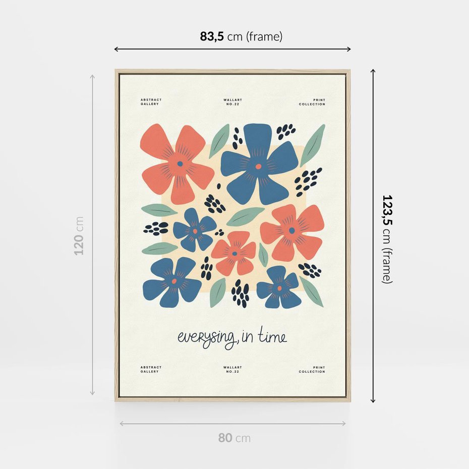Obraz w ramie 80x120 - Kształtując Marzenia - kwiaty, nowoczesna abstrakcja - rama drewno