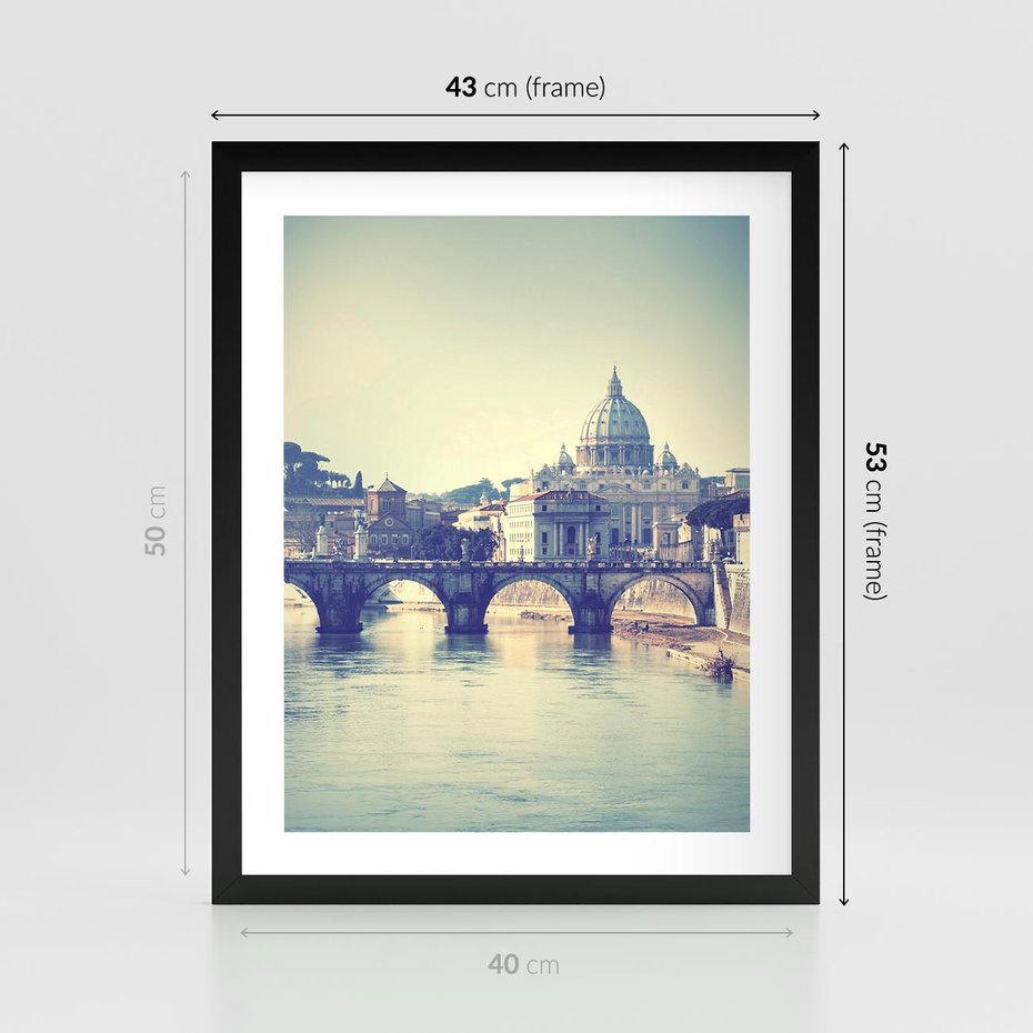 Plakat w ramie 40x50 - Urok włoskiego miasta - Włochy, miasto - rama czarna