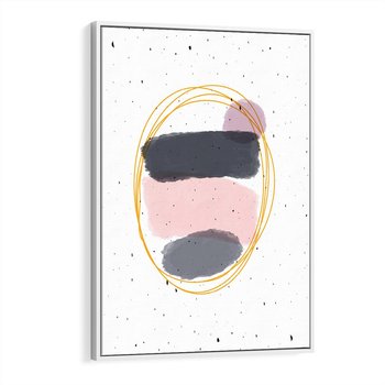 Obraz w ramie 70x100 - Migocące Odbicia - abstrakcyjna kompozycja, jak ręcznie malowana - rama biała