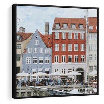 Obraz w ramie 50x50 - Miejska Dynamika - Dania, Kopehaga - rama czarna