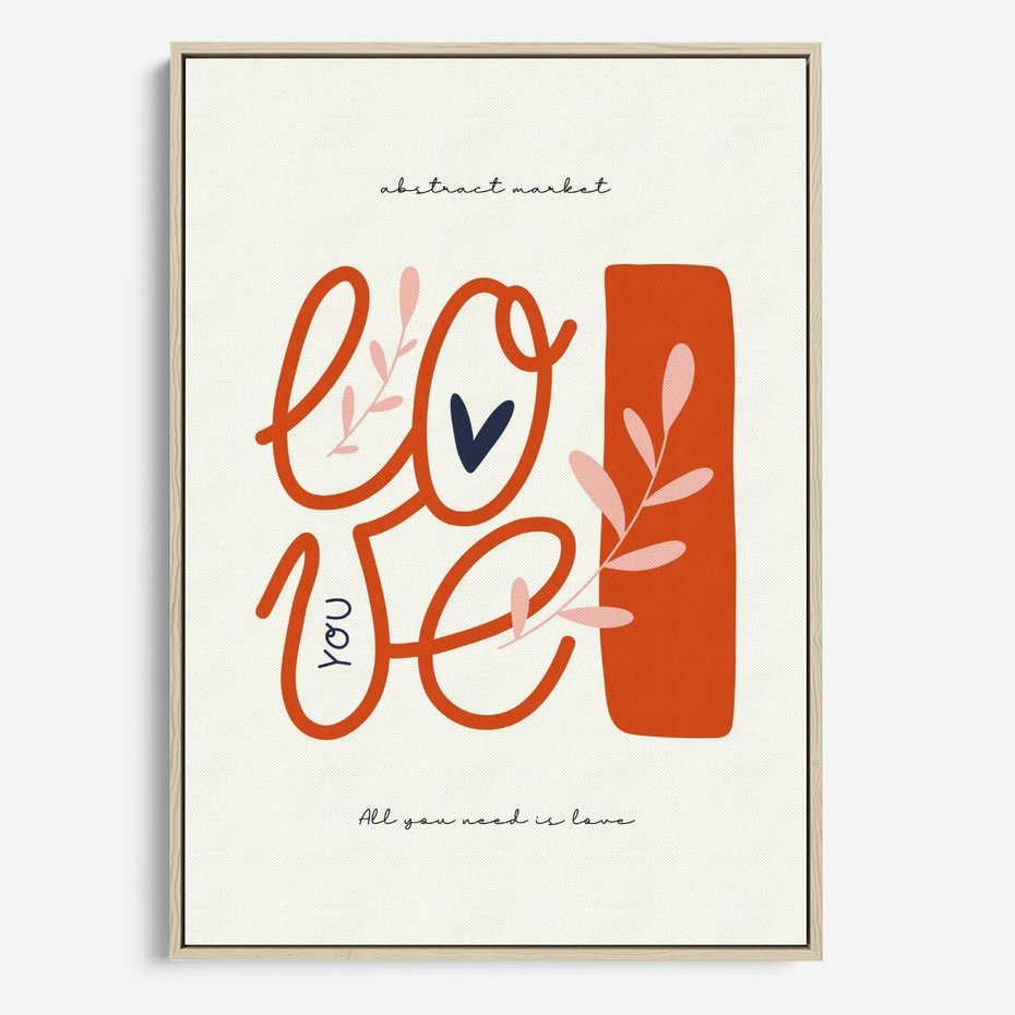 Obraz w ramie 80x120 - Pastelowa Siła Miłości - miłość, love - rama drewno