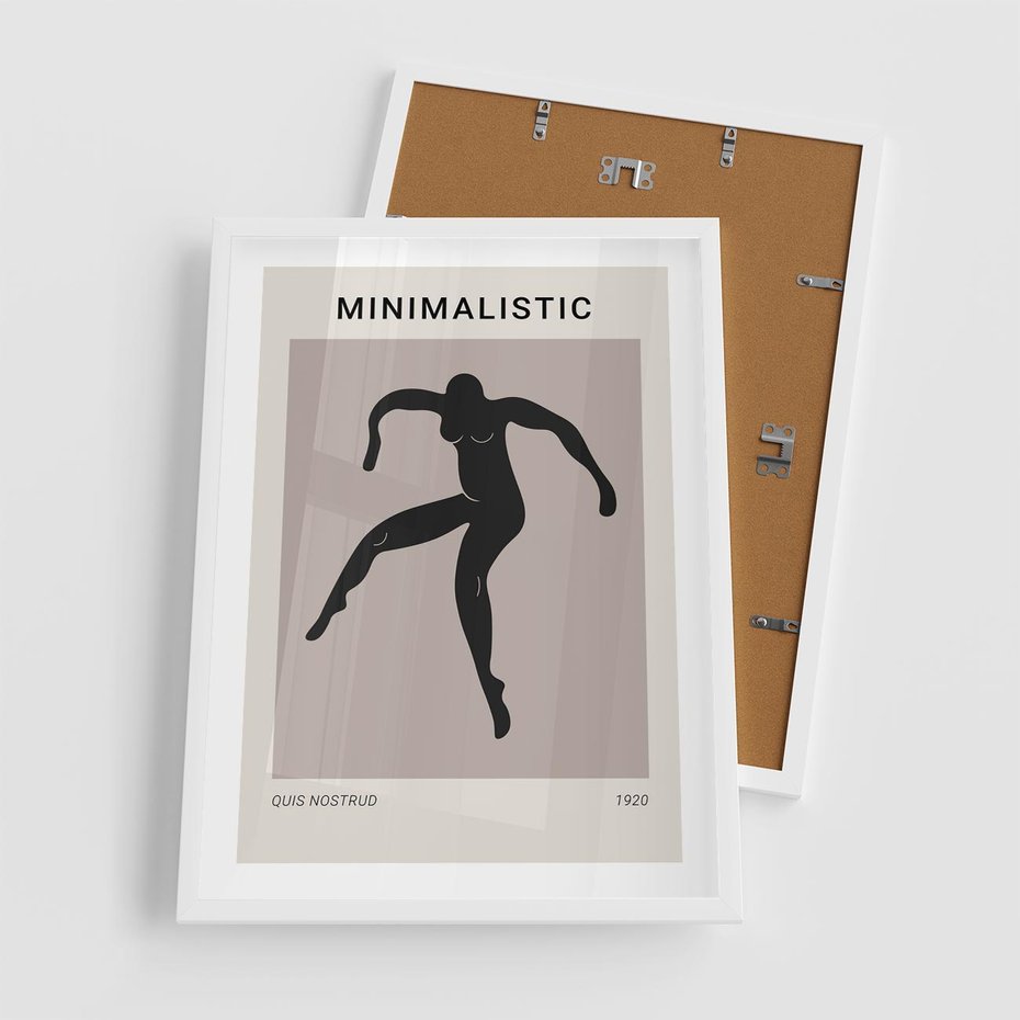 Plakat w ramie 50x70 - Sztuka Nowoczesności: Minimalistyczny Plakat - modern art, minimalistyczny plakat - rama biała