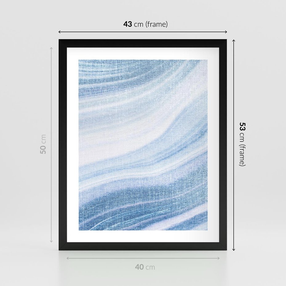 Plakat w ramie 40x50 - Abstrakcyjna akwarela - abstrakcja, akwarela - rama czarna