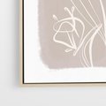 Obraz w ramie 80x120 - Pastelowe Nastroje - nowoczesny subtelny plakat, beżowy - rama drewno