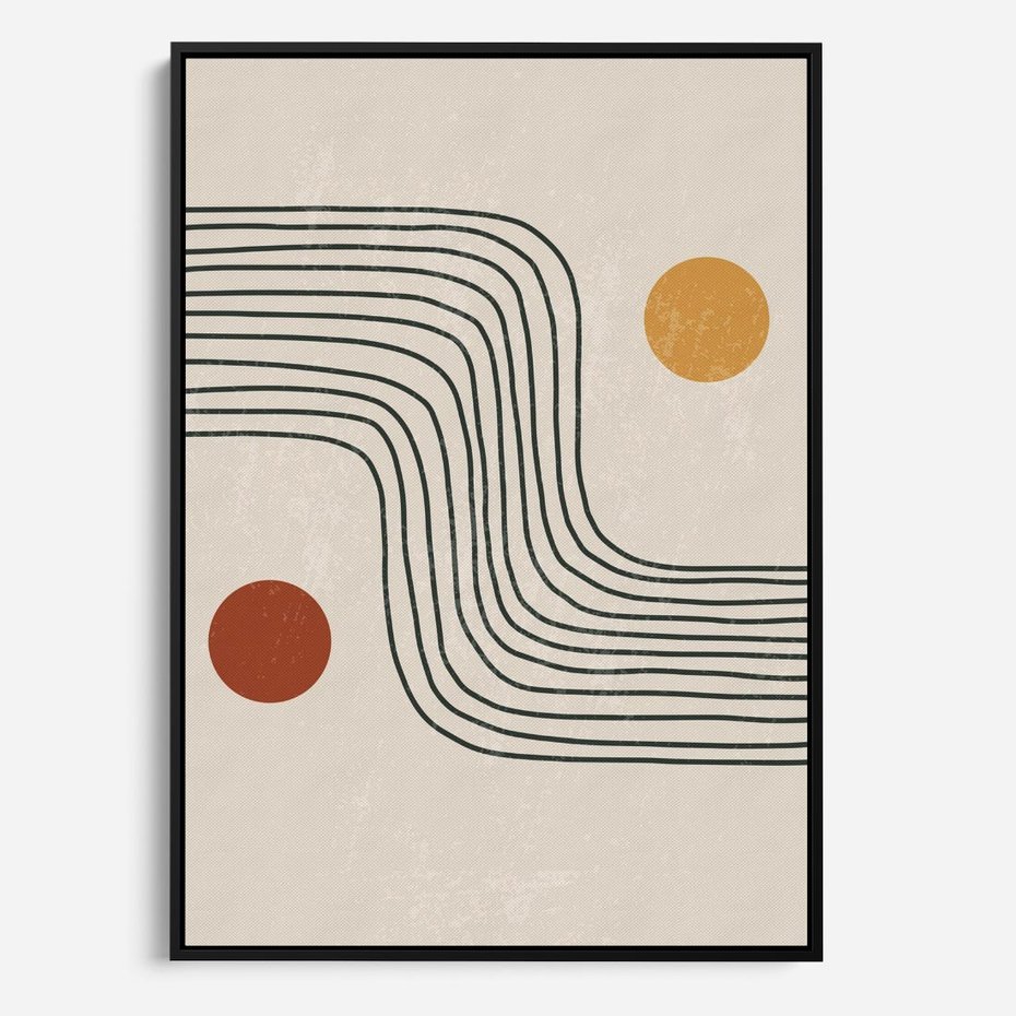 Obraz w ramie 50x70 - Czysta Refleksja - abstrakcyjna sztuka, boho kształty - rama czarna