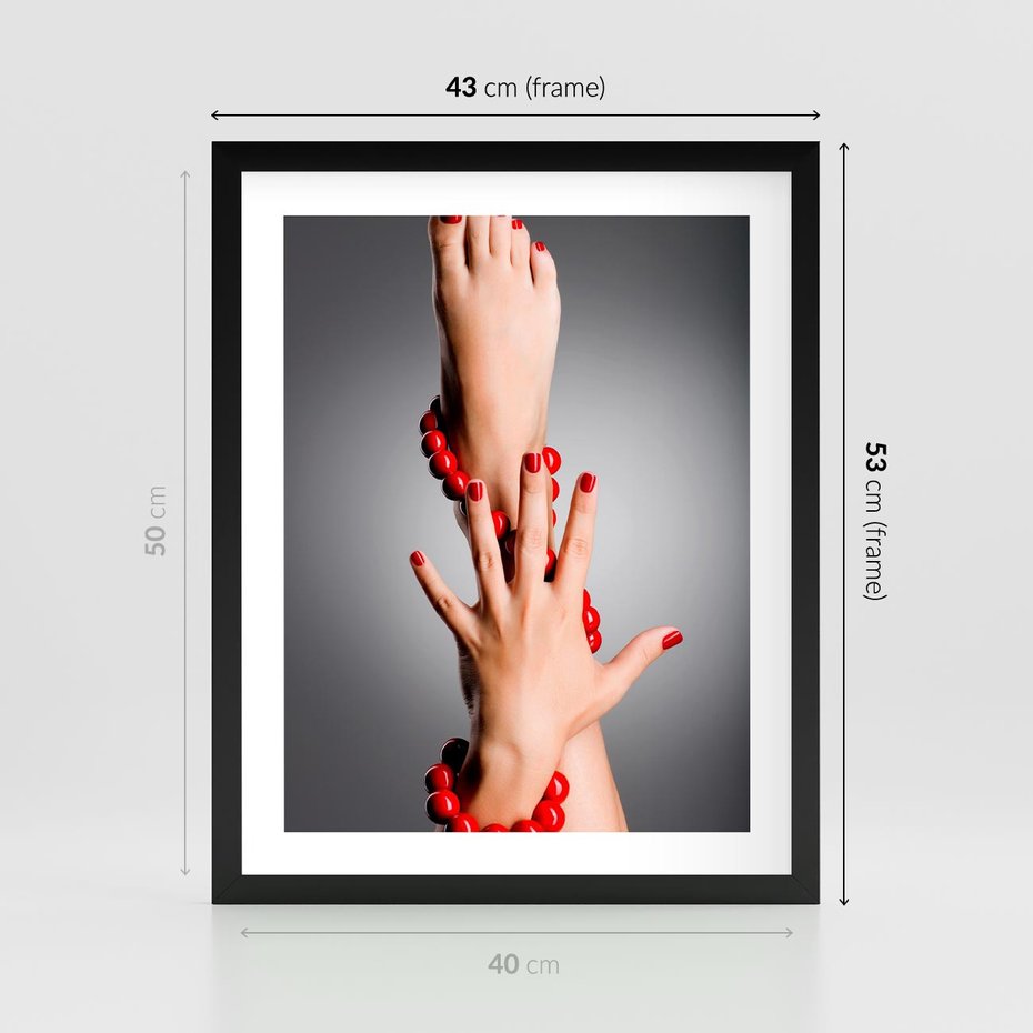 Plakat w ramie 40x50 - Manicure i Pedicure - Piękno Paznokci - manicure, pedicure - rama czarna