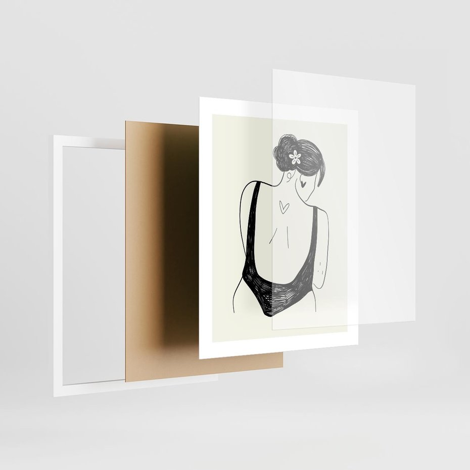 Plakat w ramie 40x50 - Echa Piękna - piękno kobiecego ciała, kobieta - rama biała