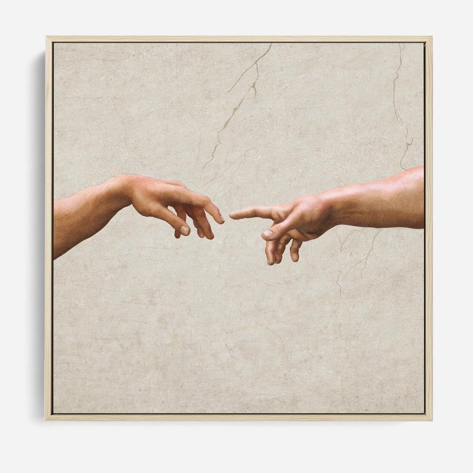 Obraz w ramie 50x50 - Antyczna Twórczość - inspiracja, Michał Anioł - rama drewno