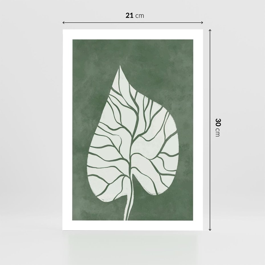 Plakat bez ramy 21x30 - Migotliwe Wnętrze Zieleni - zielony plakat, roślinne motywy