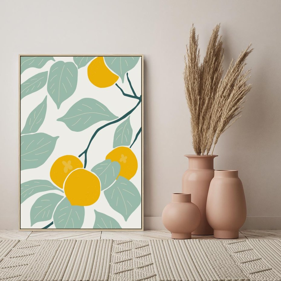 Obraz w ramie 80x120 - Wewnętrzna Melodia - plakat, nowoczesna sztuka - rama drewno