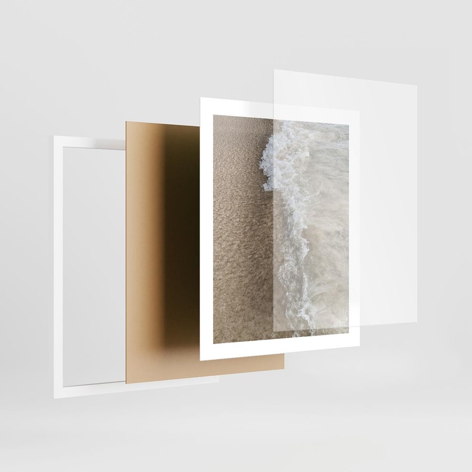 Plakat w ramie 40x50 - Fale Morza na Piasku - plaża, morze - rama biała