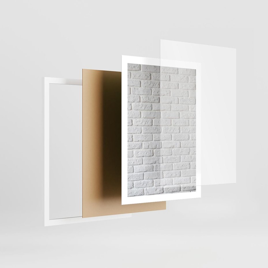 Plakat w ramie 50x70 - Wymiarowa Struktura - ściana, cegła - rama biała