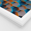 Plakat w ramie 50x70 - Trójwymiarowa Gra - geometryczna, 3D - rama biała