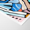Plakat bez ramy 21x30 - Kolory Na Czerni - abstrakcyjne formy, komiksowy styl