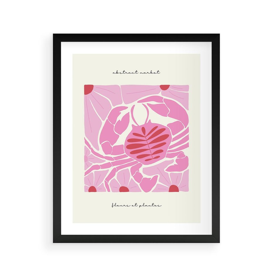 Plakat w ramie 40x50 - Rozświetlone Impresje - abstrakcyjny plakat, krab - rama czarna