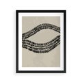 Plakat w ramie 40x50 - Kontury Ewolucji Materii - boho plakat, czarne kropki kreski - rama czarna