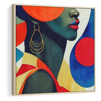 Obraz w ramie 50x50 - Kolory Kobiety - mural, abstrakcja - rama drewno