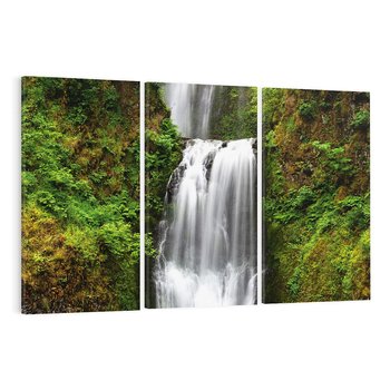 Obraz na płótnie 120x80 - Siła i Urok Natury - wodospad, las