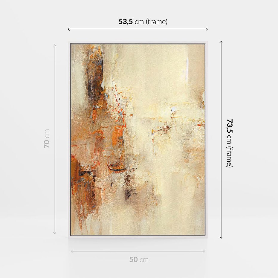 Obraz w ramie 50x70 - Odbicie utraconych barw - abstrakcja, tekstury farb - rama biała