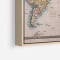 Obraz w ramie 50x70 - Światło Przeszłości - retro mapa świata, mapa - rama drewno