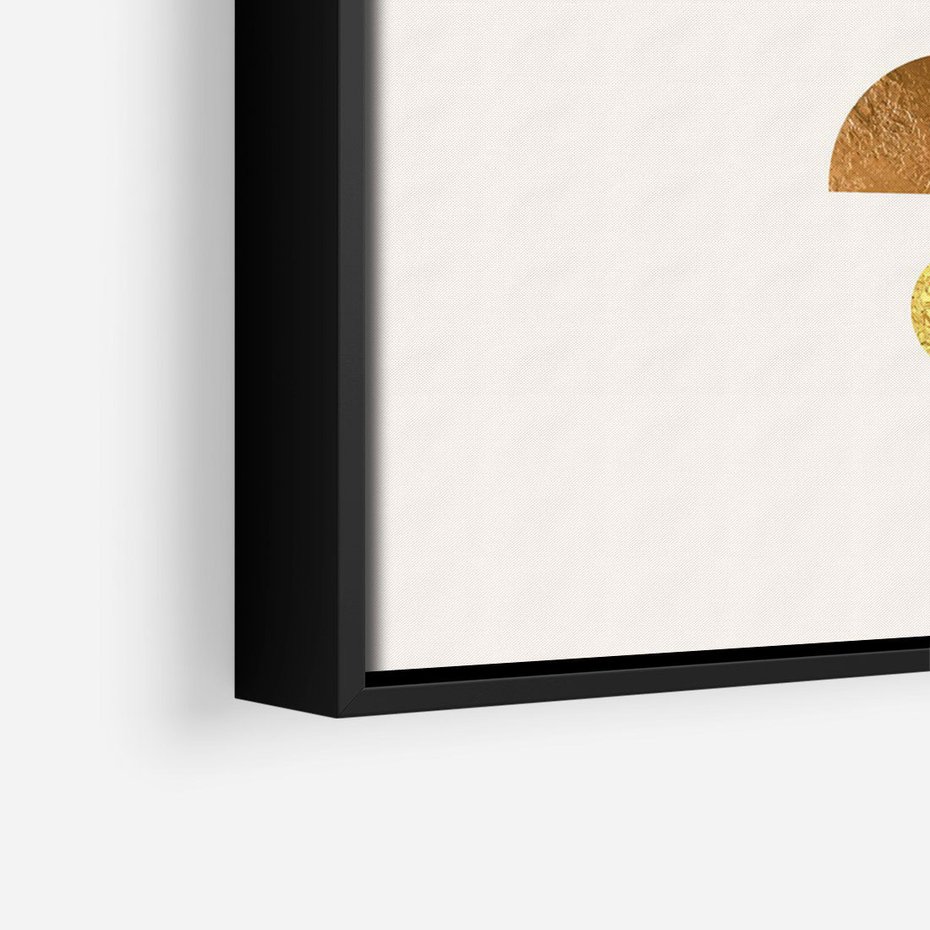 Obraz w ramie 50x70 - Abstrakcyjne Wzory - geometryczne złote kształty, tekstura - rama czarna