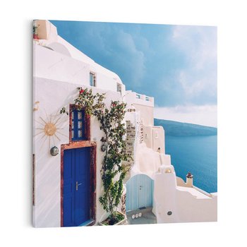 Obraz na płótnie 40x40 - Urok Greckiej Wyspy - Santorini, Grecja