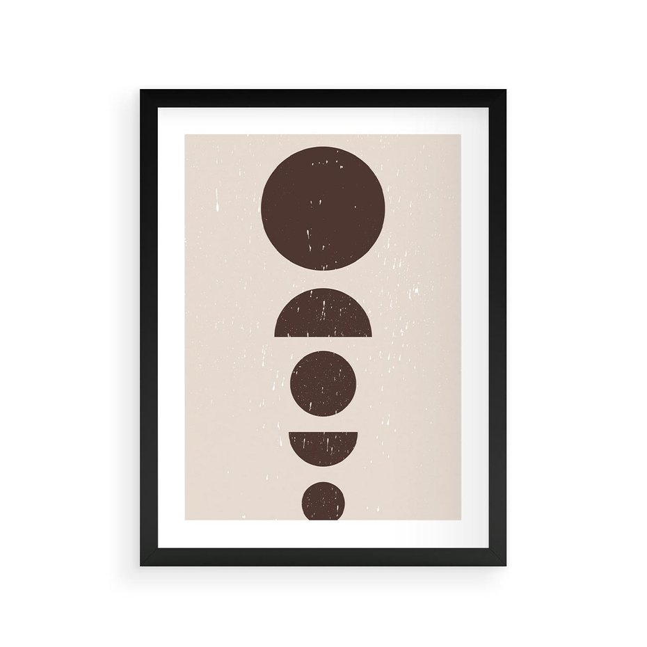 Plakat w ramie 30x40 - Migocące Granice - mid century styl, nowoczesna grafika - rama czarna