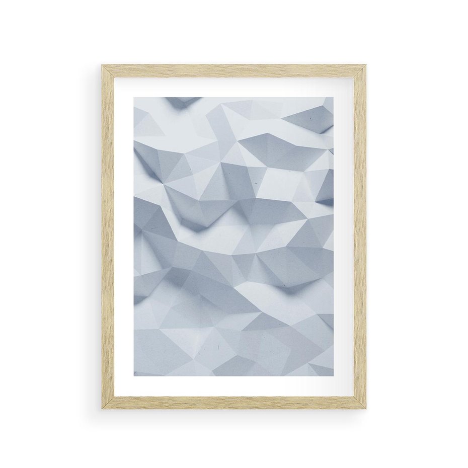 Plakat w ramie 30x40 - Trójwymiarowa geometria - geometria, 3d - rama drewno