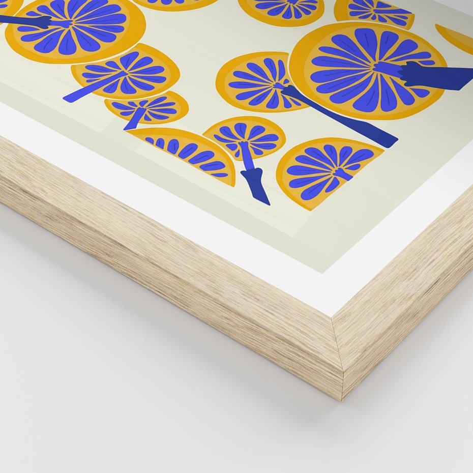 Plakat w ramie 40x50 - Malowane w słońcu - abstrakcyjna kompozycja, grzyby - rama drewno