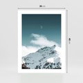 Plakat bez ramy 30x40 - Nocna Magia w Górach - fotografia, śnieg