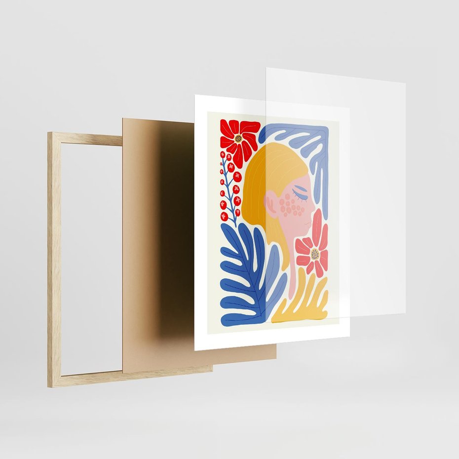 Plakat w ramie 40x50 - Kolorowe Rytmy - kobieca sztuka, abstrakcja - rama drewno