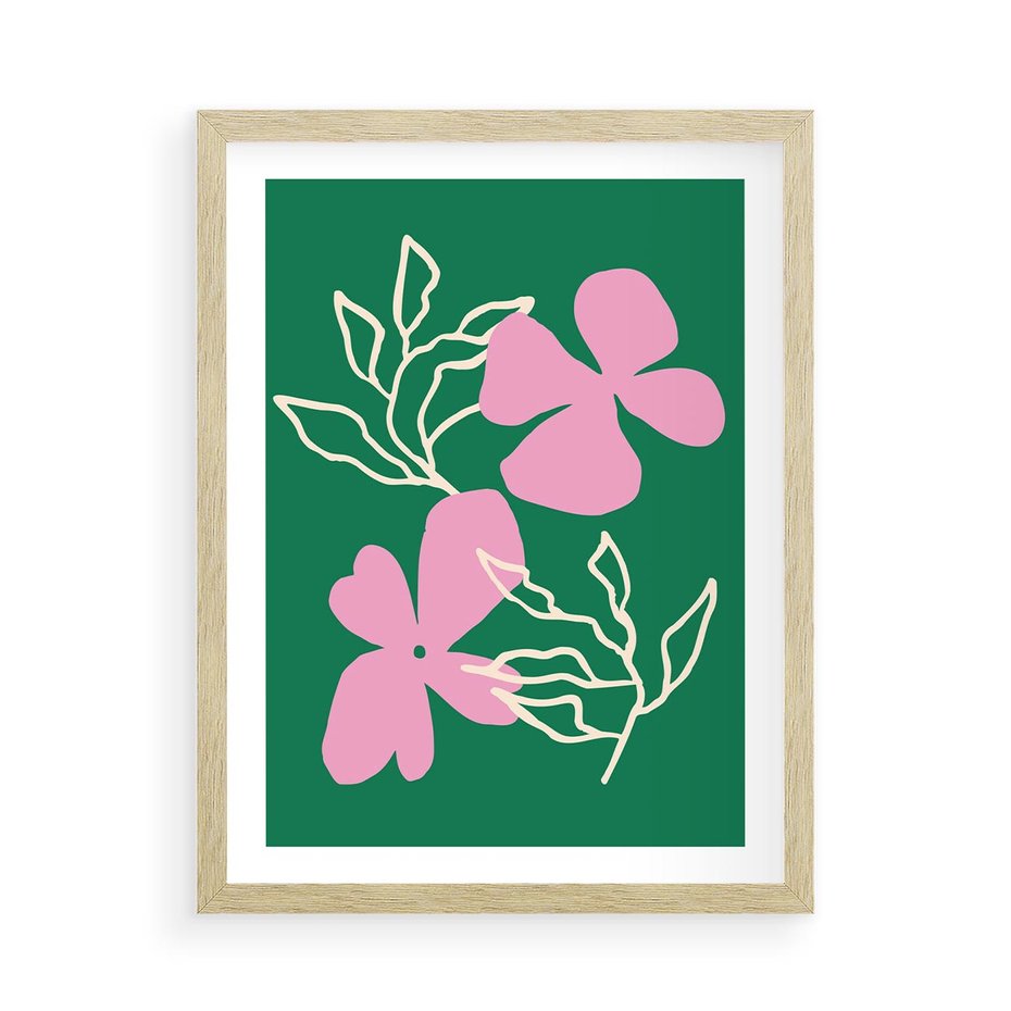 Plakat w ramie 50x70 - Wewnętrzne Fale - abstrakcyjny plakat, boho styl - rama drewno