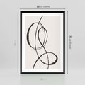 Plakat w ramie 50x70 - Zaklęte Linie - abstrakcyjne szkicowane linie, minimalizm - rama czarna