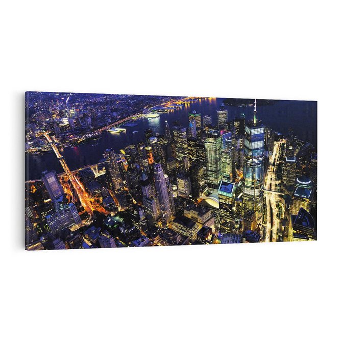 Obraz na płótnie 100x50 - Nocne miasto w USA: Niezwykłe światła - miasto, noc