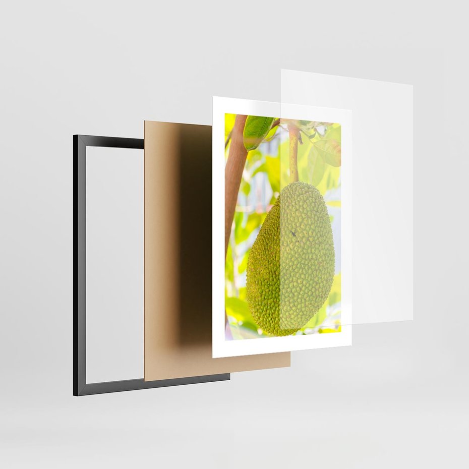 Plakat w ramie 30x40 - Tropikalny raj nad morzem - tropikalny, owoc - rama czarna