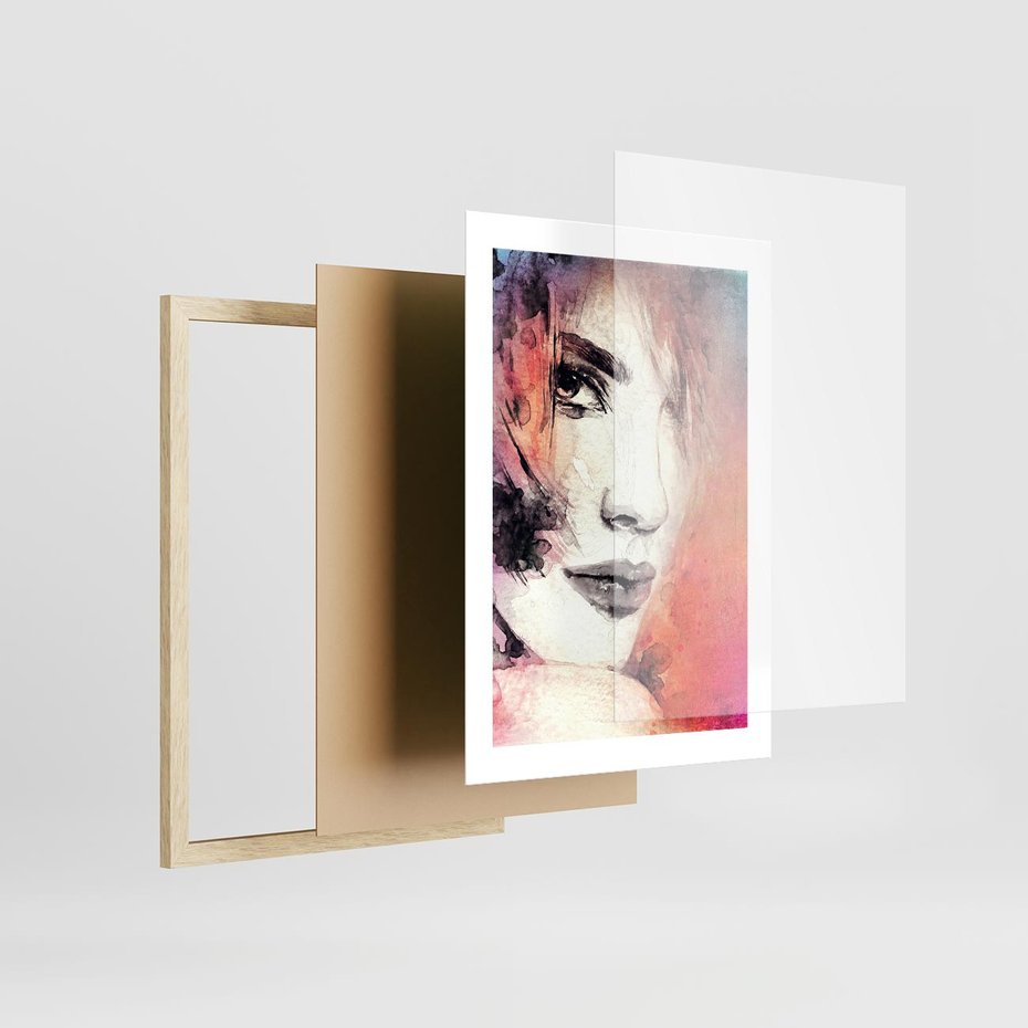Plakat w ramie 30x40 - Kobieta w sztuce - portret, kobieta - rama drewno