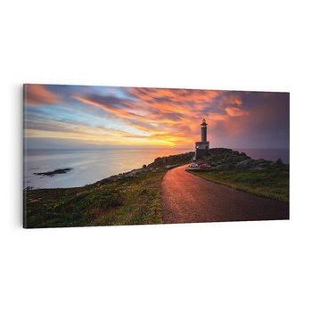 Obraz na płótnie 100x50 - Latarnia morska: Nocne niebo nad morzem - latarnia, morska