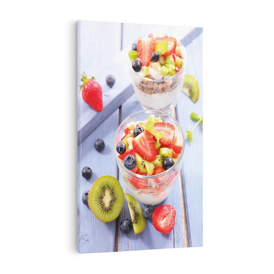 Obraz na płótnie 70x100 - Świeżość i Zdrowie - sałatka, owoce
