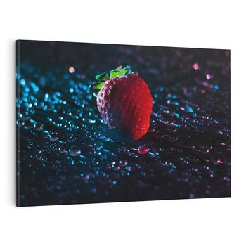 Obraz na płótnie 120x80 - Truskawka - Kropelkowa Świeżość - truskawka, krople