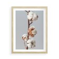 Plakat w ramie 50x70 - Bawełniana boho miękkość - bawełna, boho - rama drewno