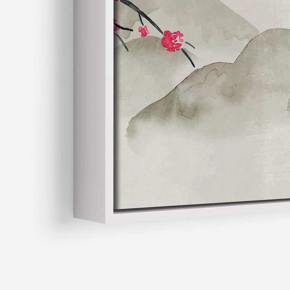 Obraz w ramie 50x50 - Harmonia Japandi - styl japandi, japonia - rama biała