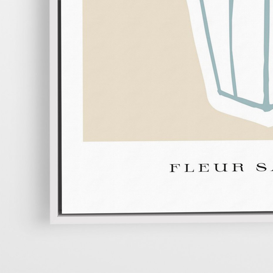 Obraz w ramie 50x70 - Rytmy Nowych Wizji - abstrakcyjne liście, tropikalne w wazonie - rama biała