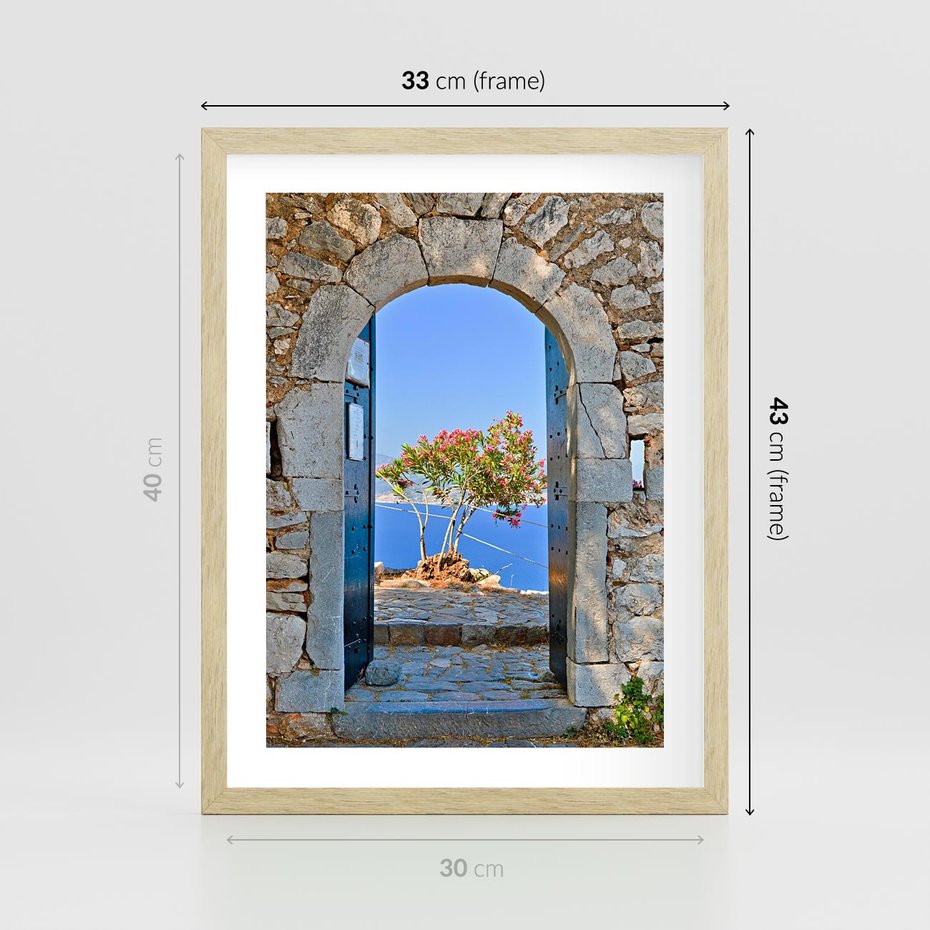 Plakat w ramie 30x40 - Perspektywa nad morzem - perspektywa, morze - rama drewno