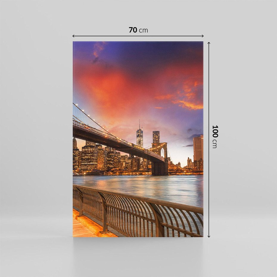 Obraz na płótnie 70x100 - Magia zachodu słońca nad mostem - zachód, słońca