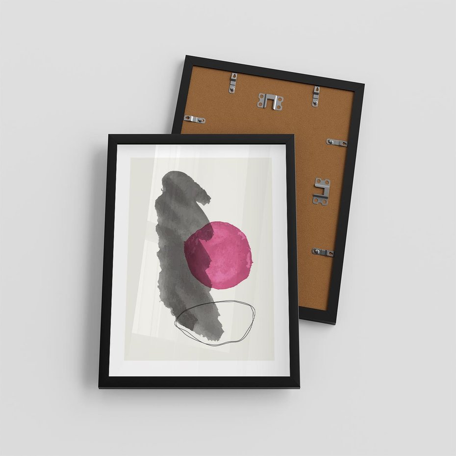 Plakat w ramie 30x40 - Bezczasowe Rytmy - abstrakcyjne nieregularne plamy, czarny - rama czarna