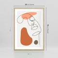 Plakat w ramie 50x70 - Twarz w Geometrycznym Stylu - nowoczesny obraz, grafika - rama drewno
