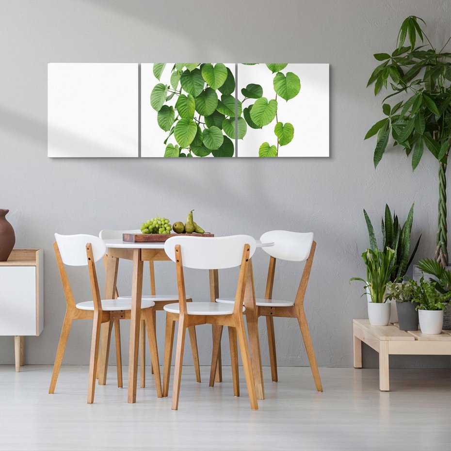 Obraz na płótnie 120x40 - Świeżość Natury - liście, zielone